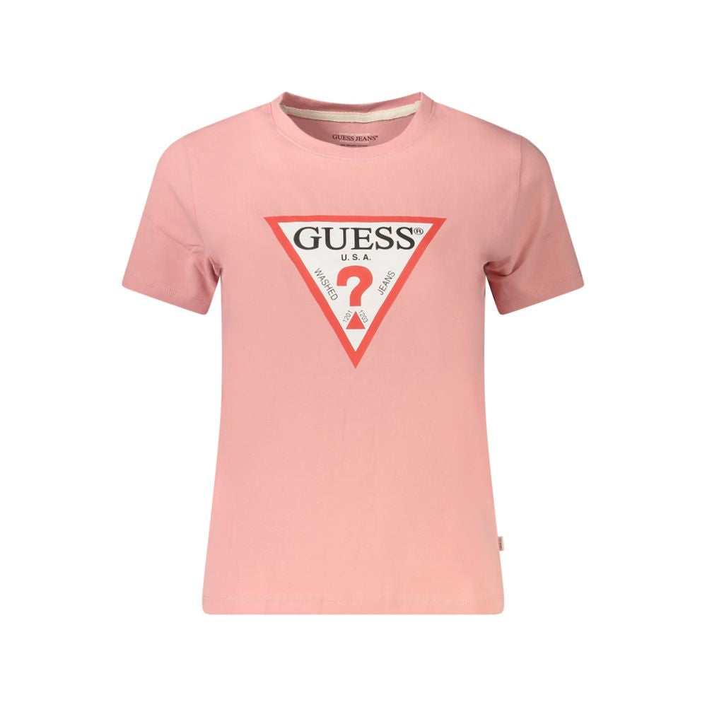 Pink Cotton Women T-Shirt