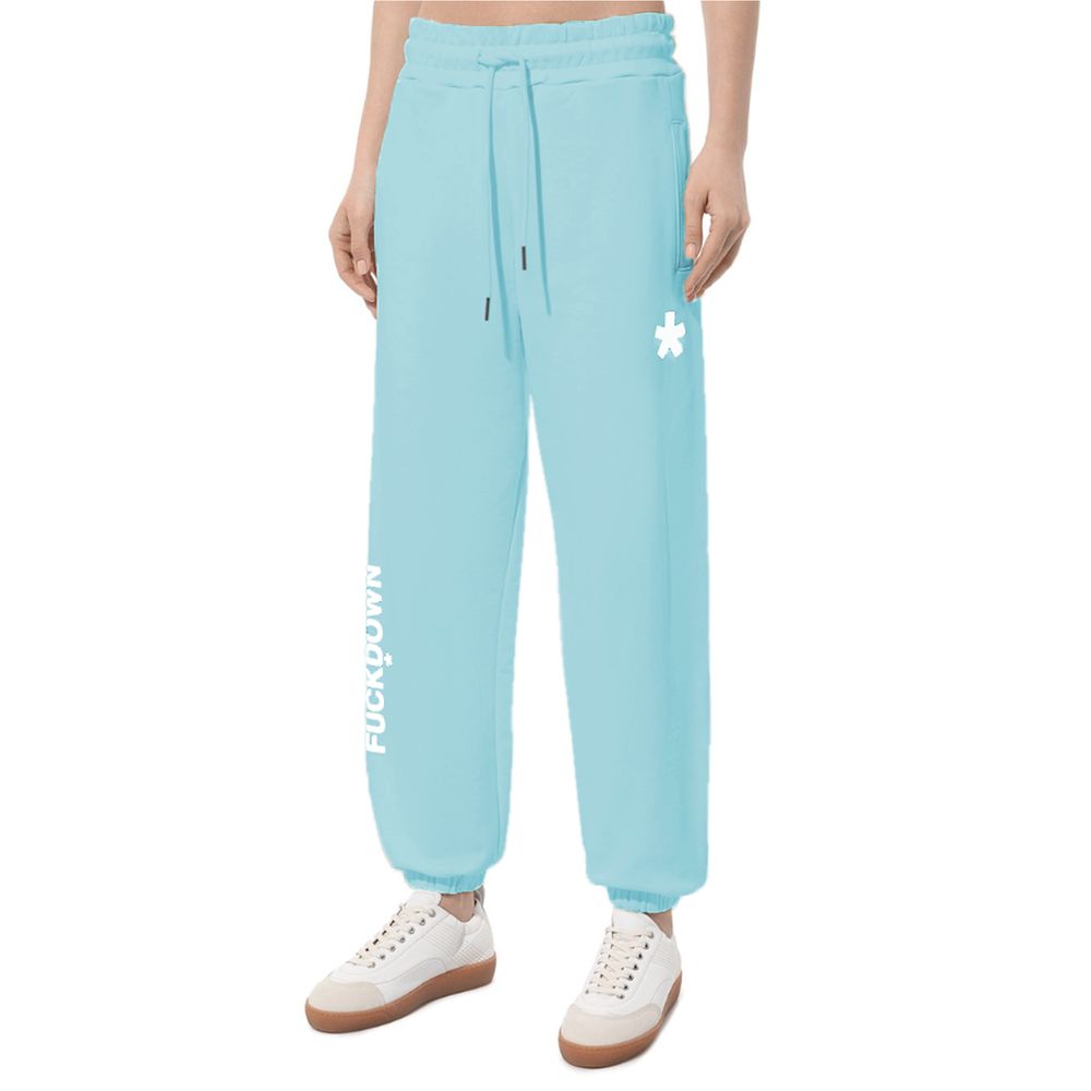 Blue Cotton Women Sweatpant