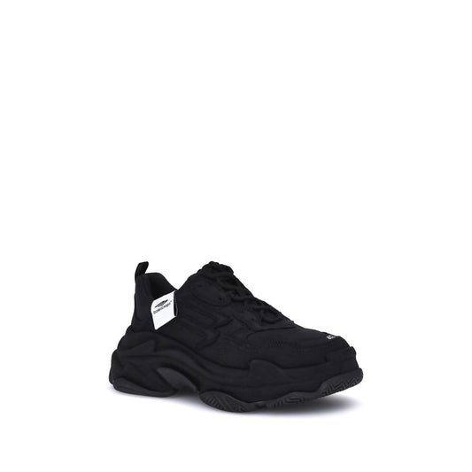 Black Fabric Chunky Sneakers