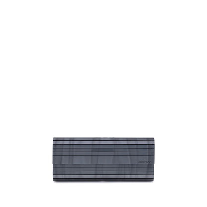 Gray Marabou Clutch Bag