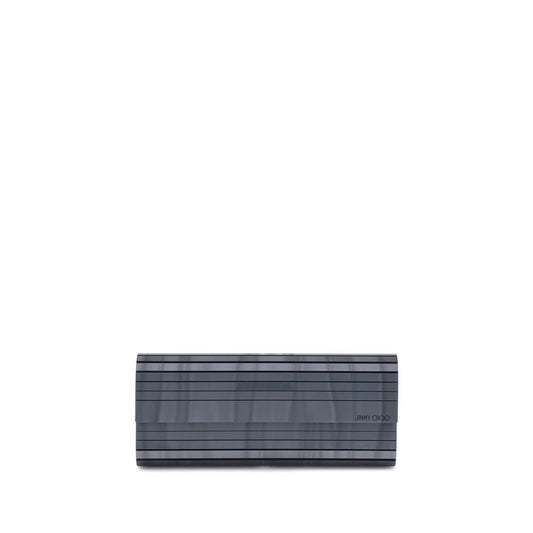 Gray Marabou Clutch Bag