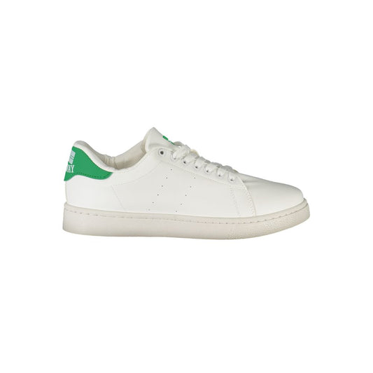 White Polyester Men Sneaker