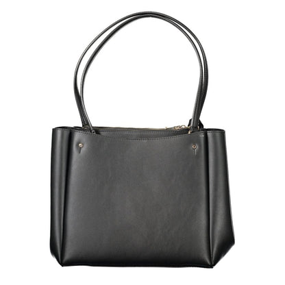 Black Polyethylene Women Handbag