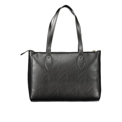 Black Polyethylene Women Handbag