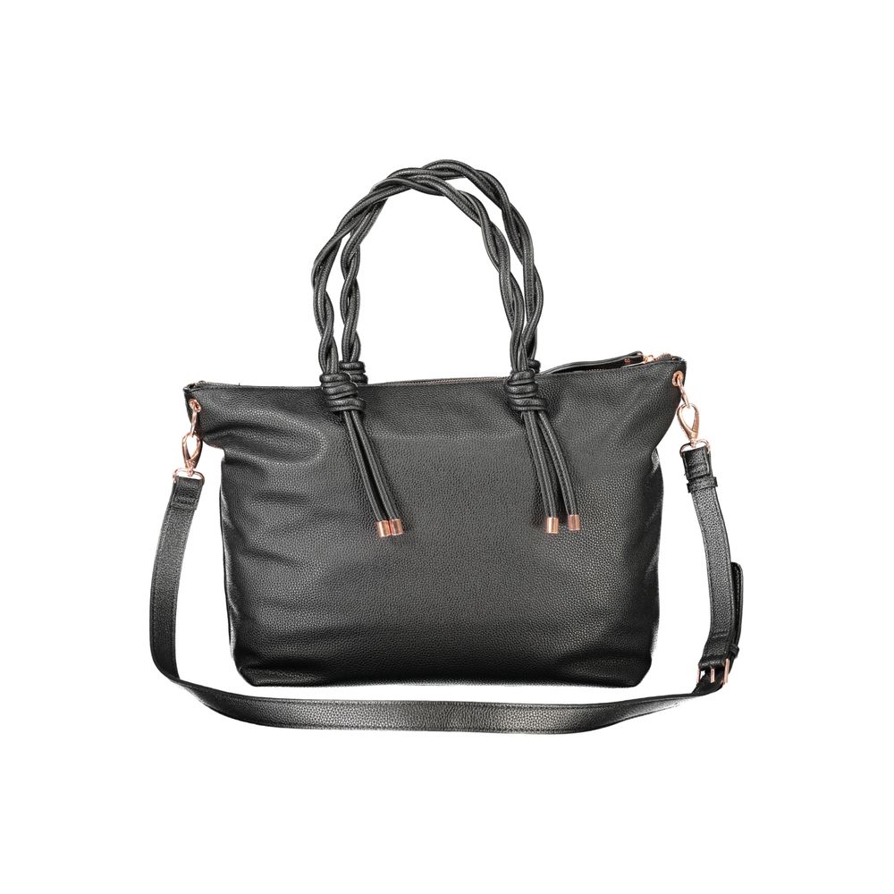 Black Polyethylene Women Handbag