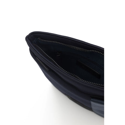 Blue Polyester Crossbody Bag