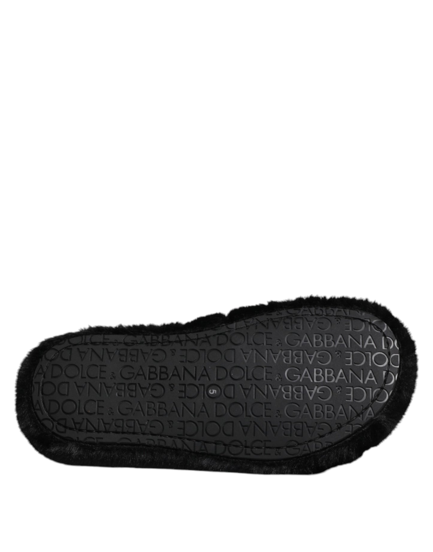 Black Polyester Velvet Slides Slipper Shoes