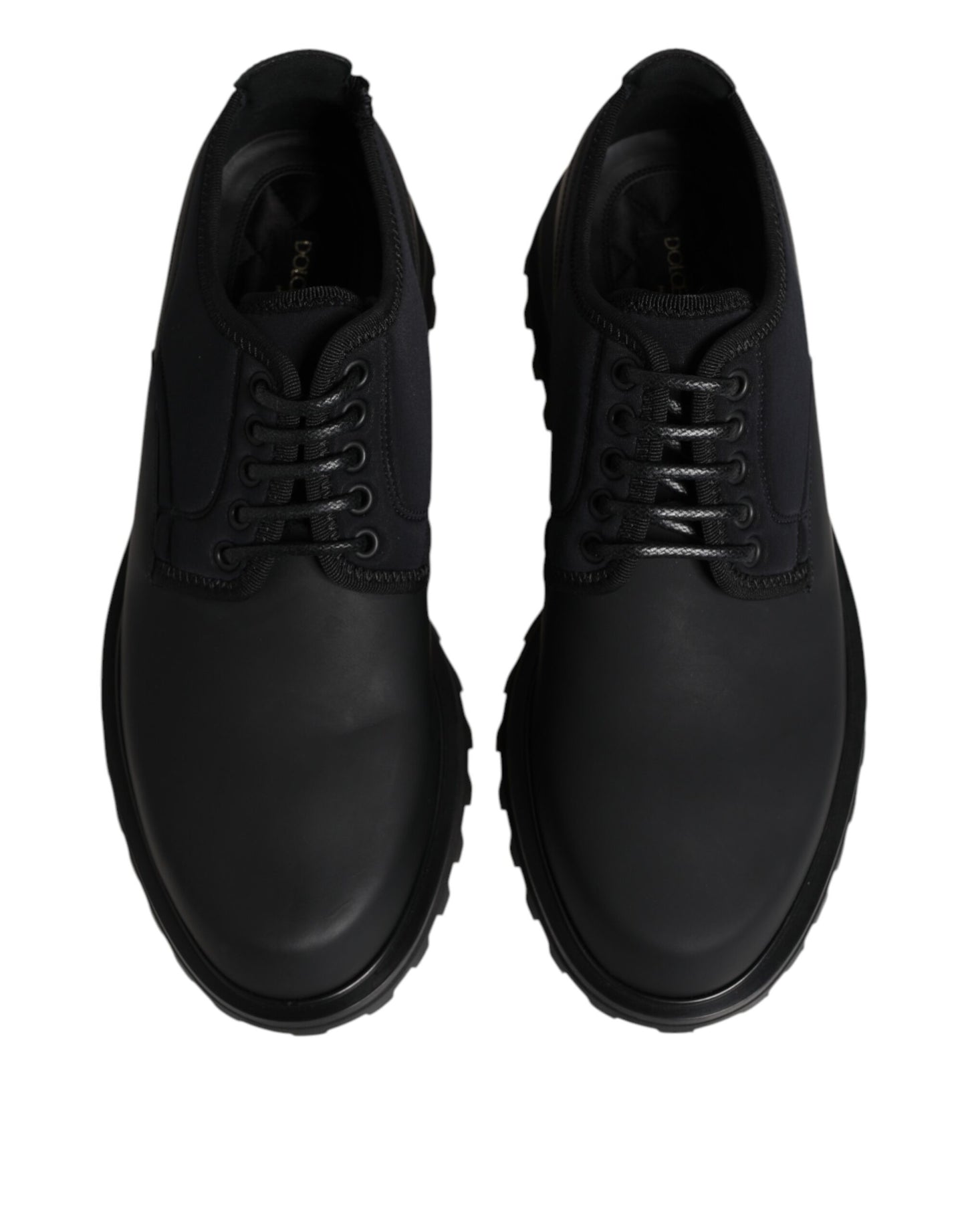 Black Leather Lace Up Trekking Dress Shoes