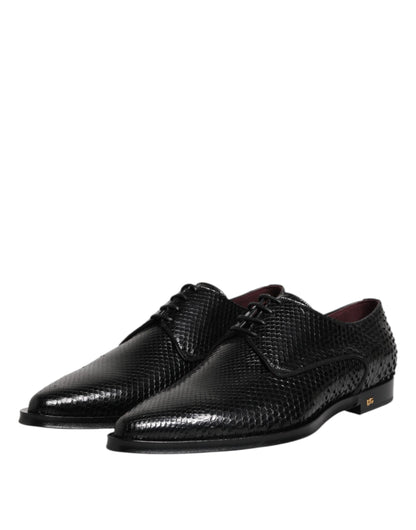 Black Leather Lace Up Dress Men Derby Shoes