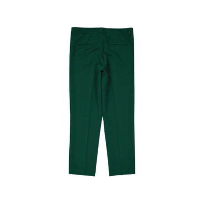 Green Elastane Cropped Pants