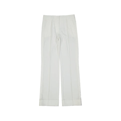 White Polyester Casual Pants