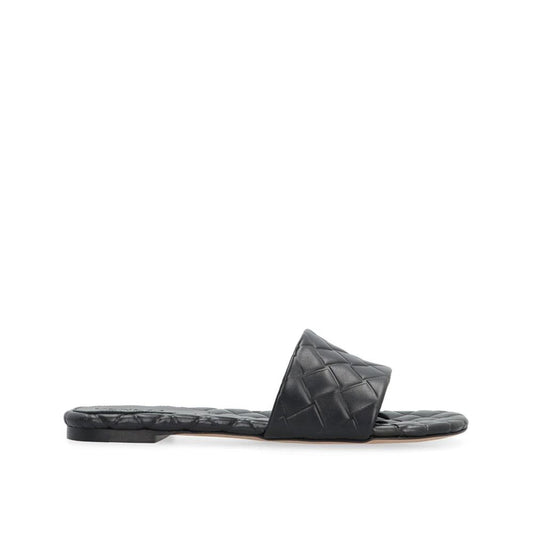 Black Lamb Leather Mules