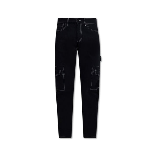Black Cotton Cargo Pants