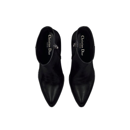 Black Calfskin Ankle Boots