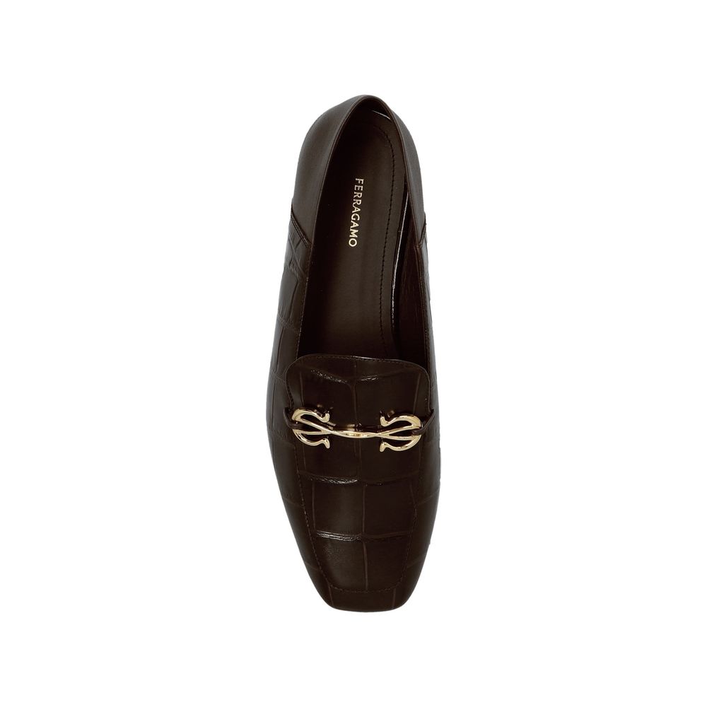 Brown Calfskin Slip-On Loafers