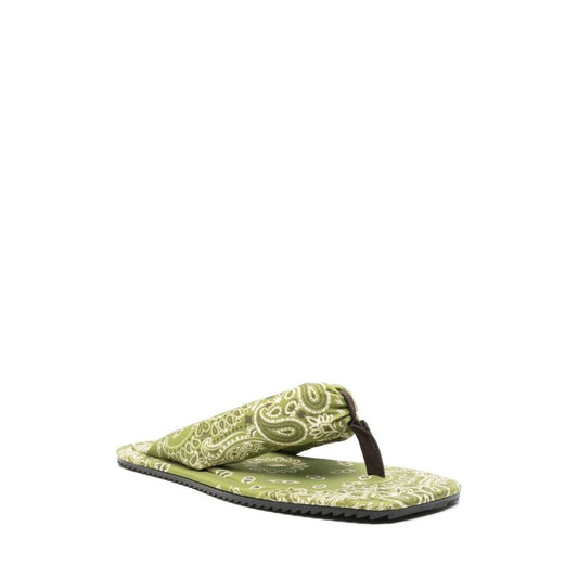 Green Elastane Slides