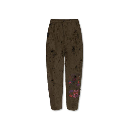 Green Cotton Casual Pants