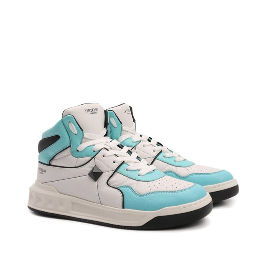 White Calfskin High Top Sneakers