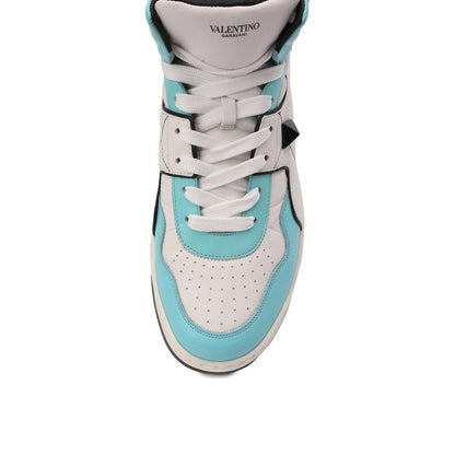 White Calfskin High Top Sneakers