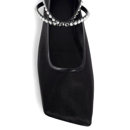 Black Fabric Ballet Flats