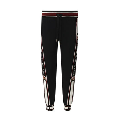 Black Elastane Athletic Pants