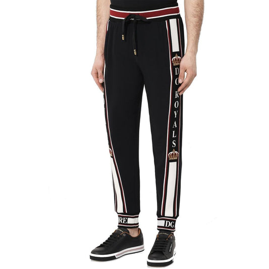 Black Elastane Athletic Pants