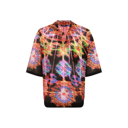 Black Cotton Pattern Shirt