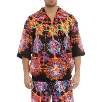 Black Cotton Pattern Shirt