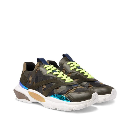 Green Fabric Athletic Sneakers