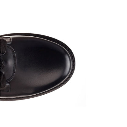 Black Calfskin Lace-Up Boots