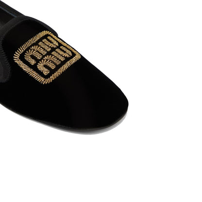 Black Fabric Moccassin