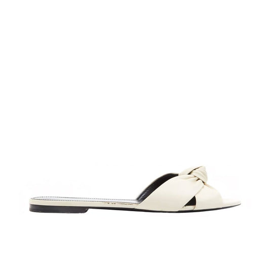 White Calfskin Slides