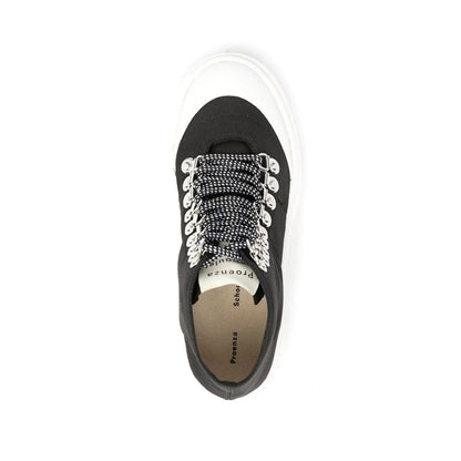 Black Canvas Chunky Sneakers