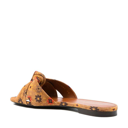 Brown Leather Slides
