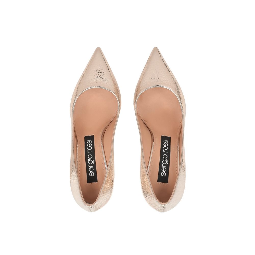 Rose Gold Calfskin High Heel Pumps