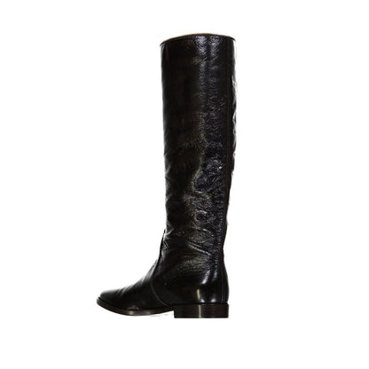 Black Calfskin Over The Knee