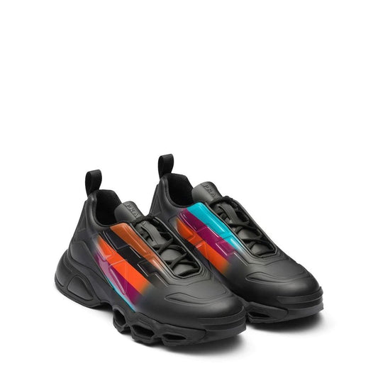 Black Rubber Chunky Sneakers