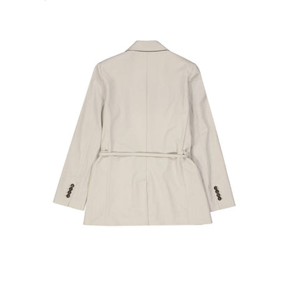 Beige Elastane Coat