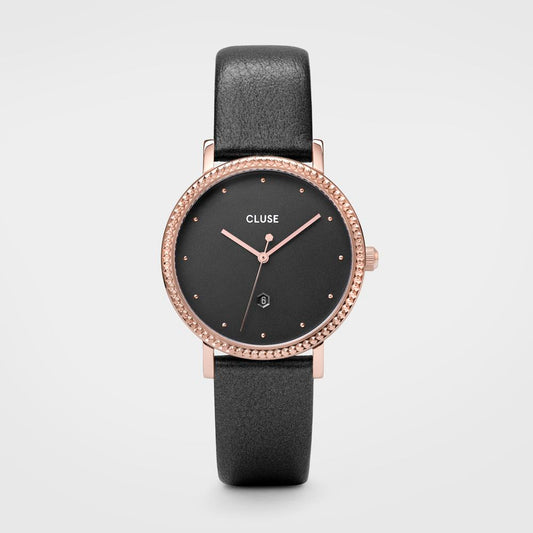 Gray Leather Dress Watch