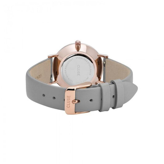 Gray Leather Dress Watch