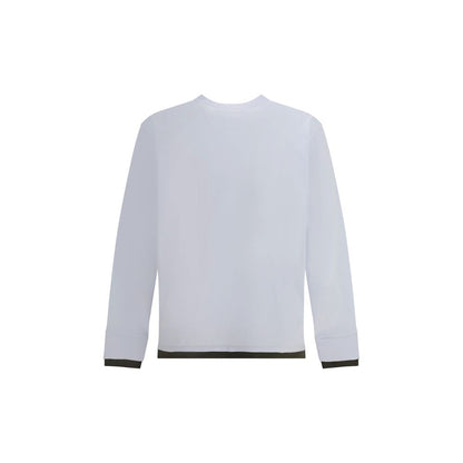White Cotton Long Sleeve T-Shirt