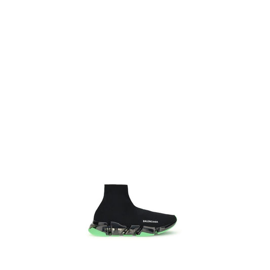 Black Polyester Athletic Sneakers