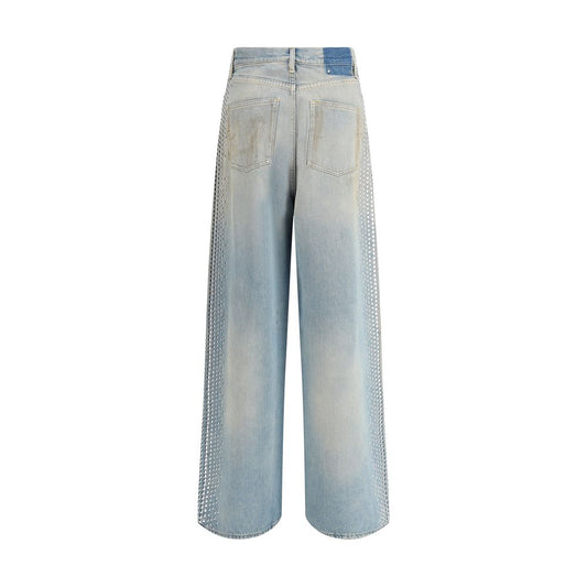 Light Blue Cotton Boyfriend Jeans