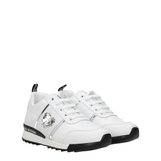 White Leather Low Top Sneakers