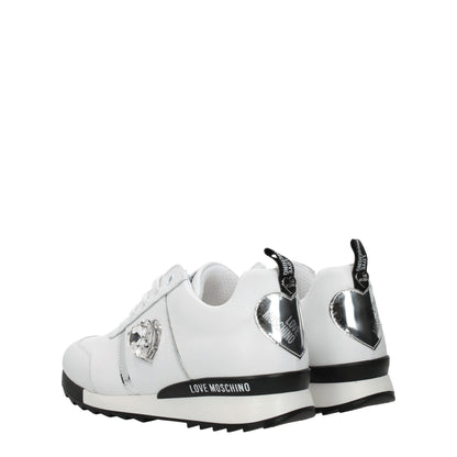 White Leather Low Top Sneakers
