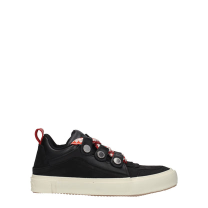 Black Leather Low Top Sneakers