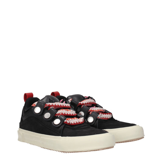 Black Leather Low Top Sneakers