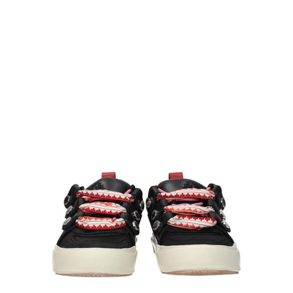 Black Leather Low Top Sneakers