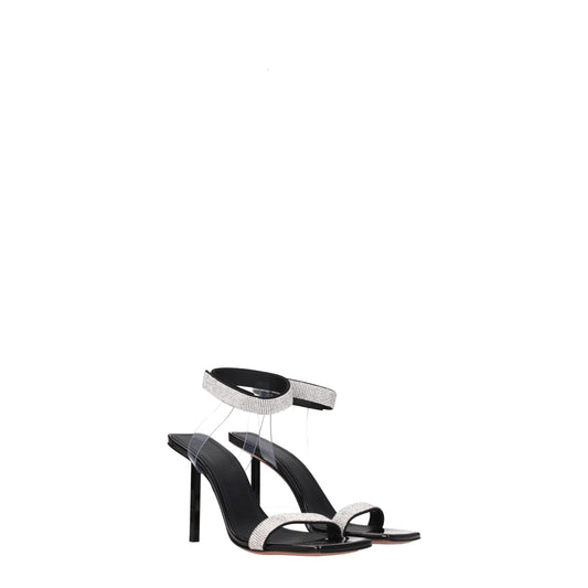 Black Crystals Stiletto Heel Sandals