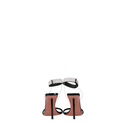 Black Crystals Stiletto Heel Sandals